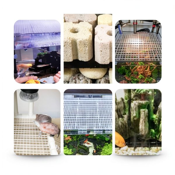 Aquarium Plastic Grid Divider 8pcs Jialexi 11.8x5.9in Suction Cups-6
