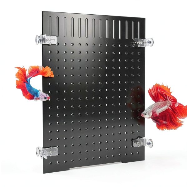 Acrylic Fish Tank Divider Aquarium Divider with 8 Suction Cups Transparent Fish Tank Separator Dividing Net Plate Isolation Board Flapper, 11.81 * 15.74in-0