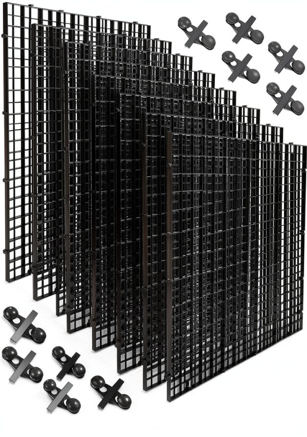 Layashala Aquarium Fish Tank Divider 8-Piece 11x11in Grid with Clips-0