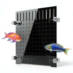 Acrylic Fish Tank Divider Aquarium Divider with 8 Suction Cups Transparent Fish Tank Separator Dividing Net Plate Isolation Board Flapper, 9.84 * 11.81inch-0